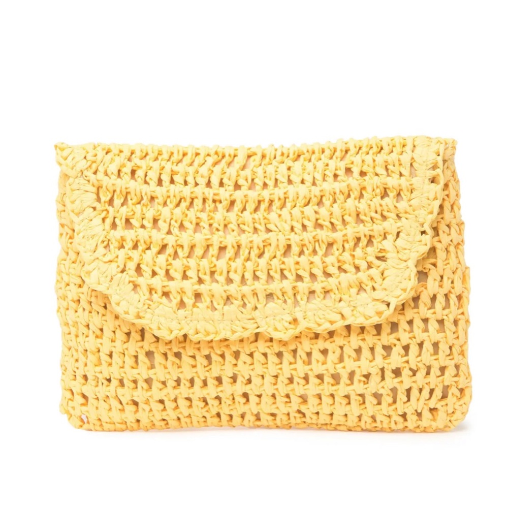 SALE❤️ NWT Lacey Straw Clutch In Yellow Butter
